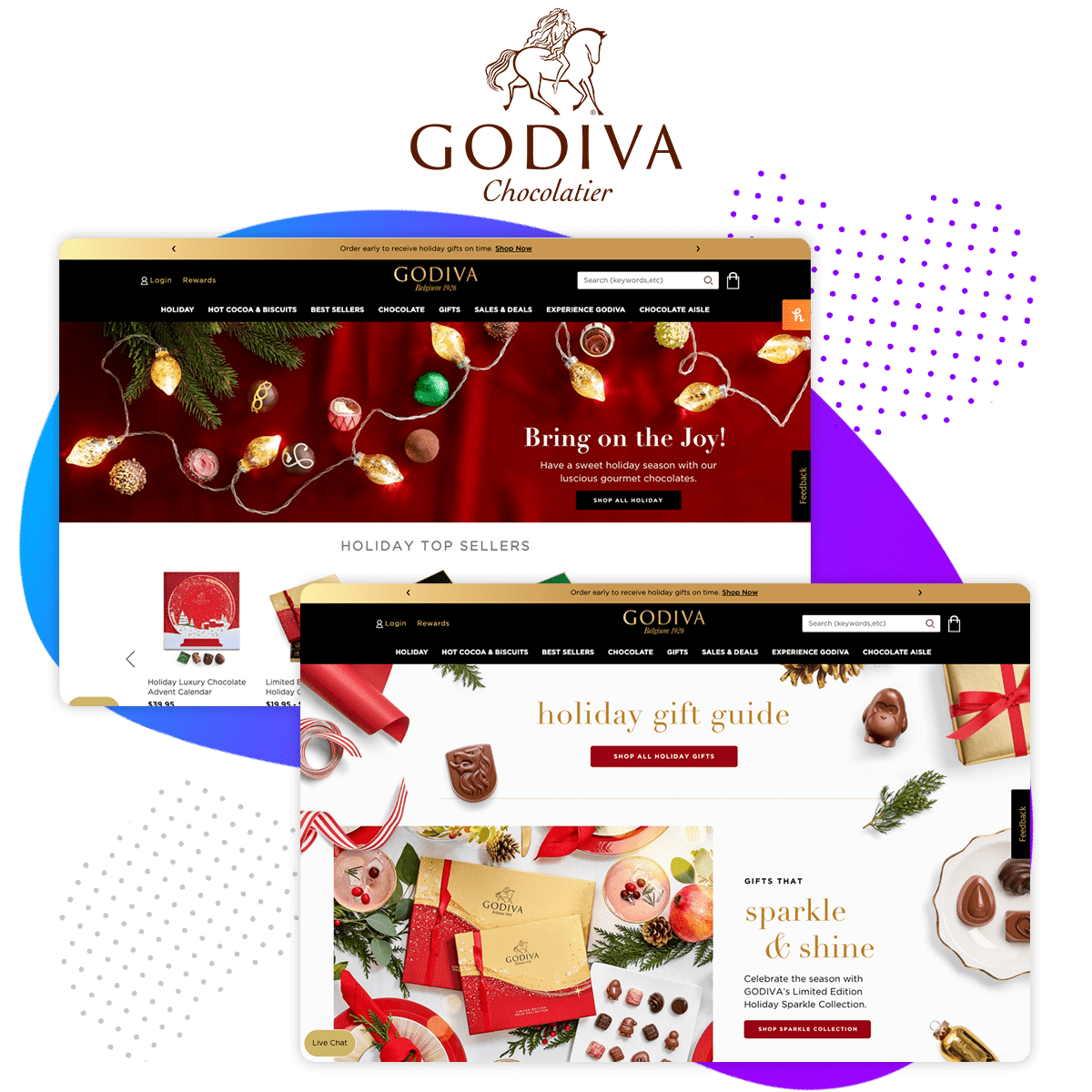 Godiva homepage and gift guide