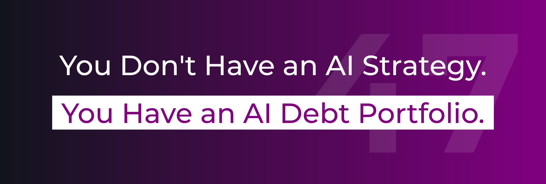 47 AI Agents. Zero Orchestration. Welcome to AI Debt.
